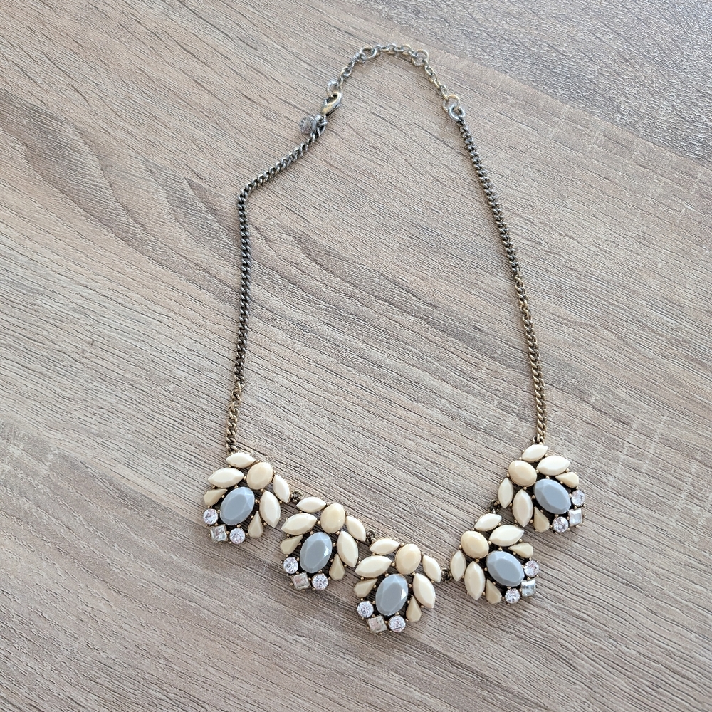 Jcrew Elegant Cream and Gray Necklace